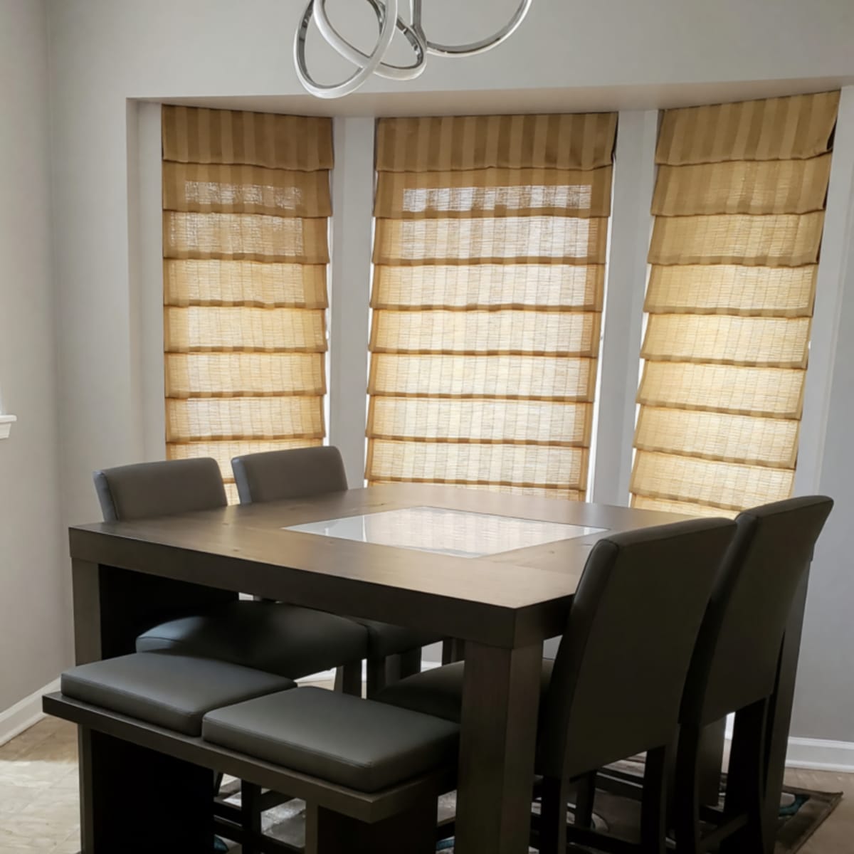 Grey Wood Dining Set – Good Condition, 8 Seats, 45×54 Table – North Chesterfield, VA
