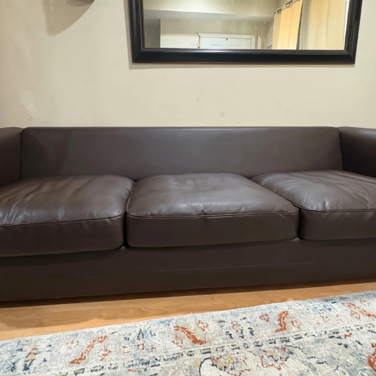 IKEA Dark Brown Leather Couch Set – Like New, 3-Seat Design – Washington, DC