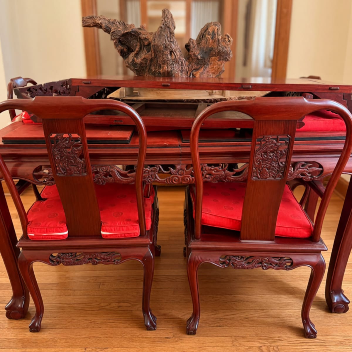 Wood Rectangular Table Set – Good Condition, 13 Pieces, Cherry Wood – Allentown, PA