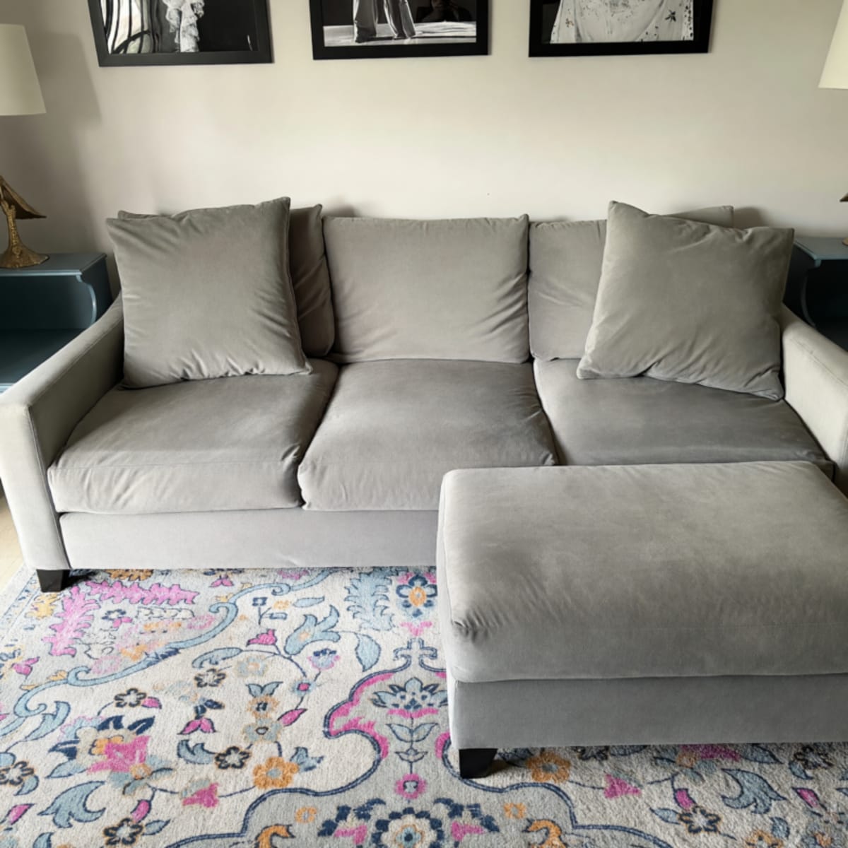 Haverty Grey Microfiber Couch – Good Condition, 98 Inches – Jacksonville, FL