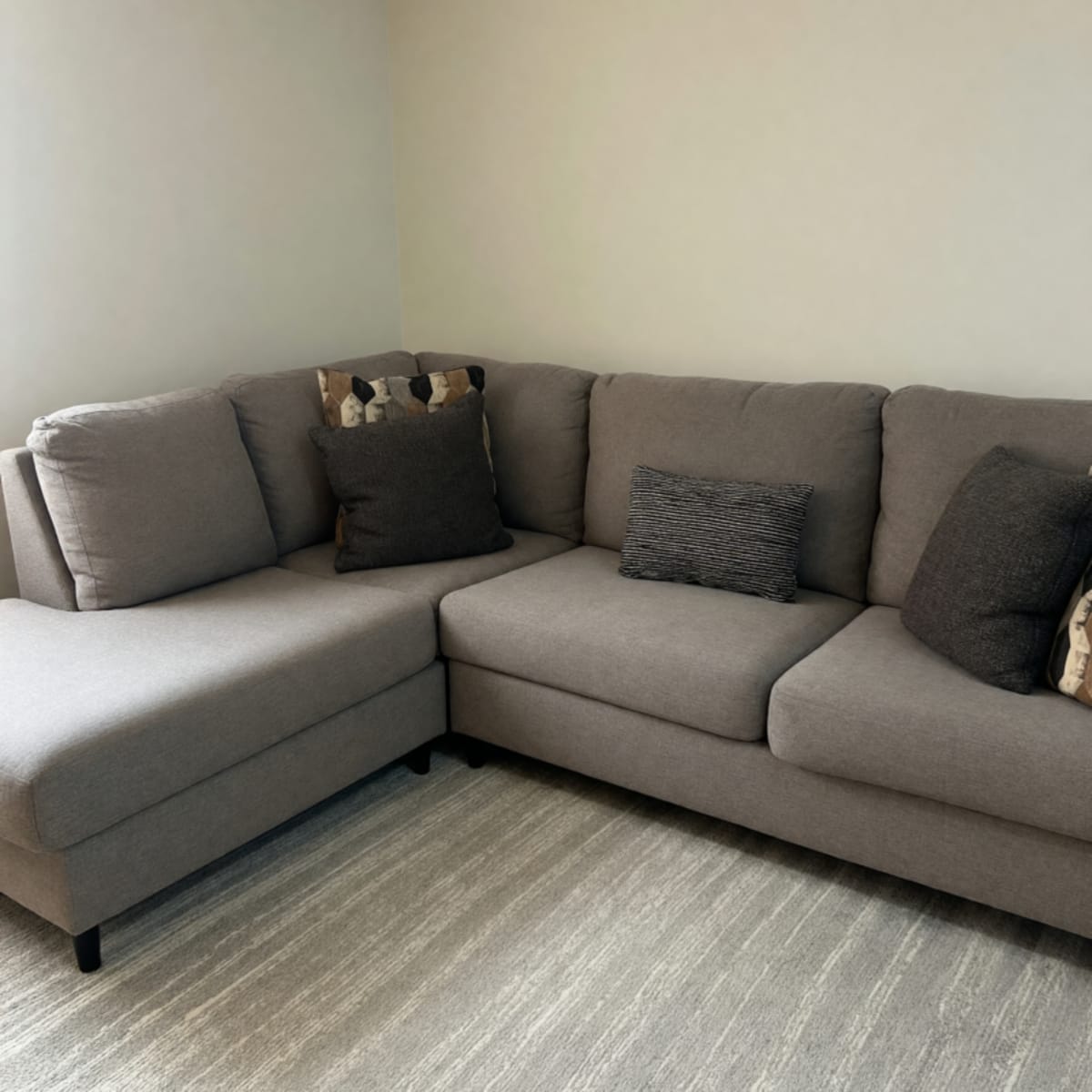 Ashley Furniture Beige L-Shaped Sectional – Good Condition, 2 Pieces – Atlanta, GA