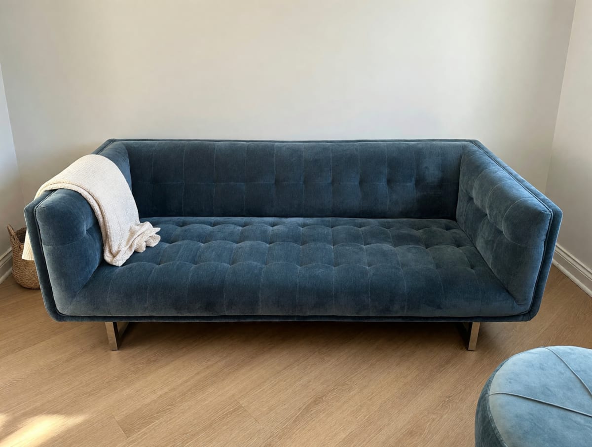 Velvet Sofa Set 4-Piece – Like New, Blue & Gray – Sanford, FL