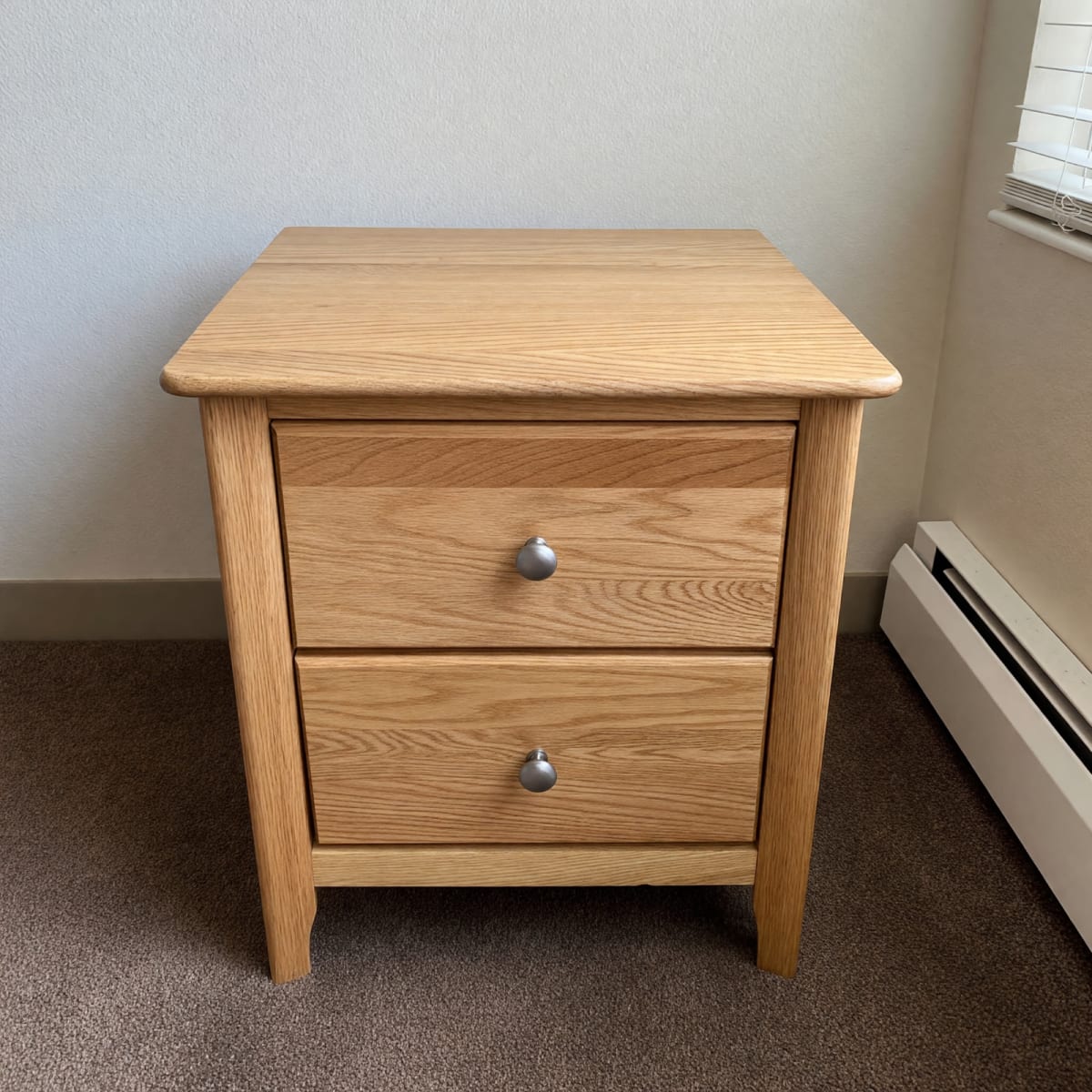 Wooden Nightstand – Good Condition, 2 Drawers, Brown – Gaylord, MN