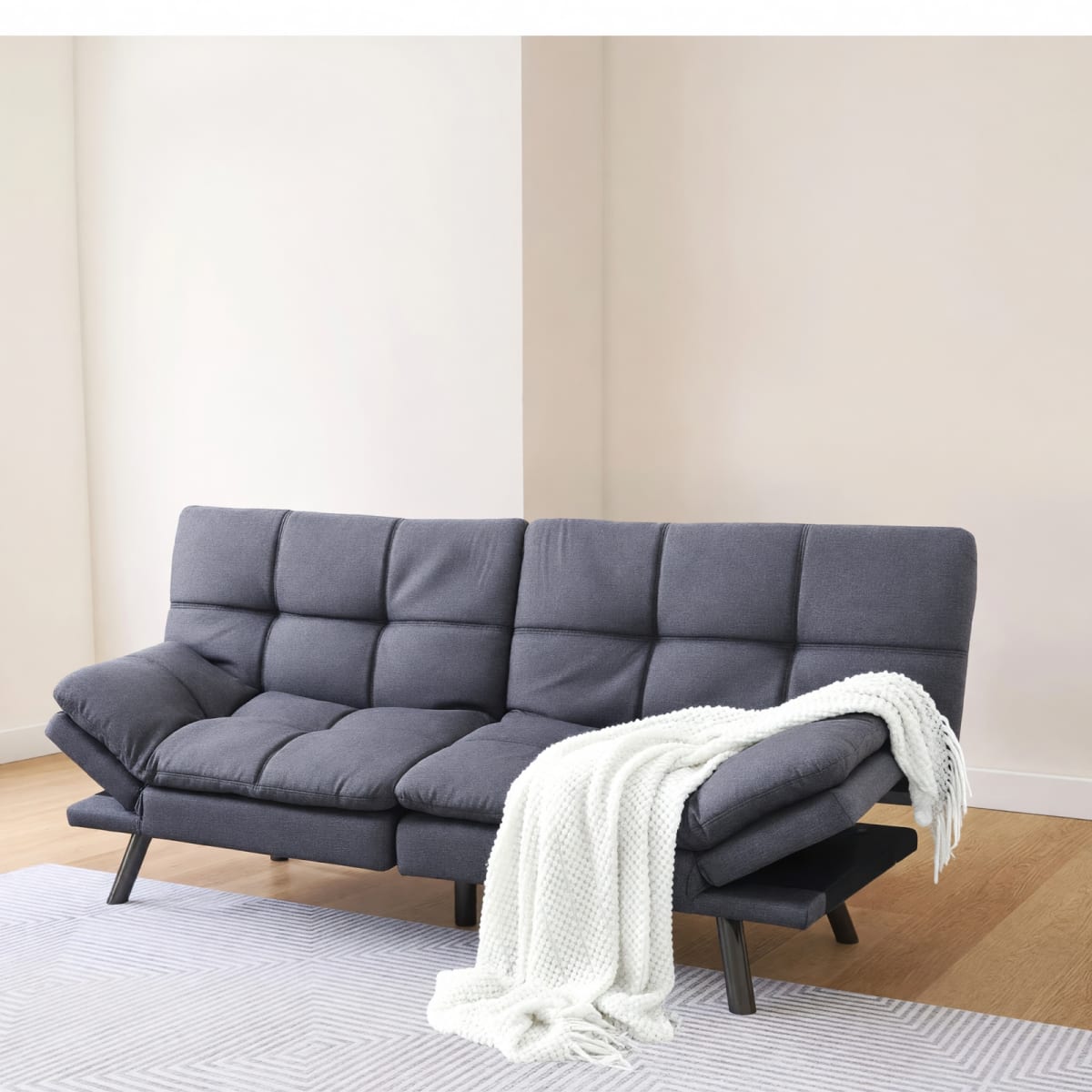 3-Year-Old Opoiar Grey Futon – Like New, Foldable with Adjustable Backrest – Parker, CO