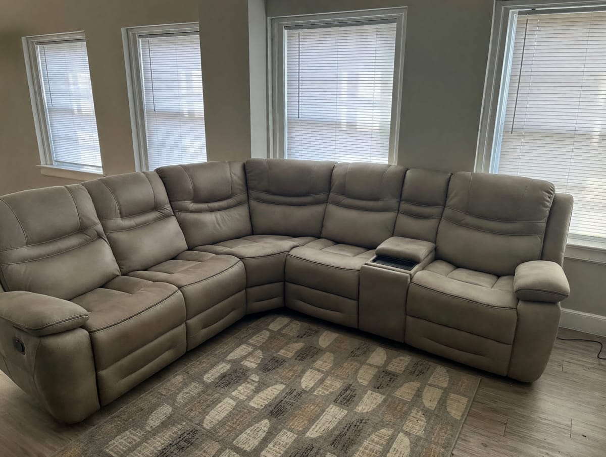 New 3-Section Reclining Fabric Sectional Sofa – Cisco, TX