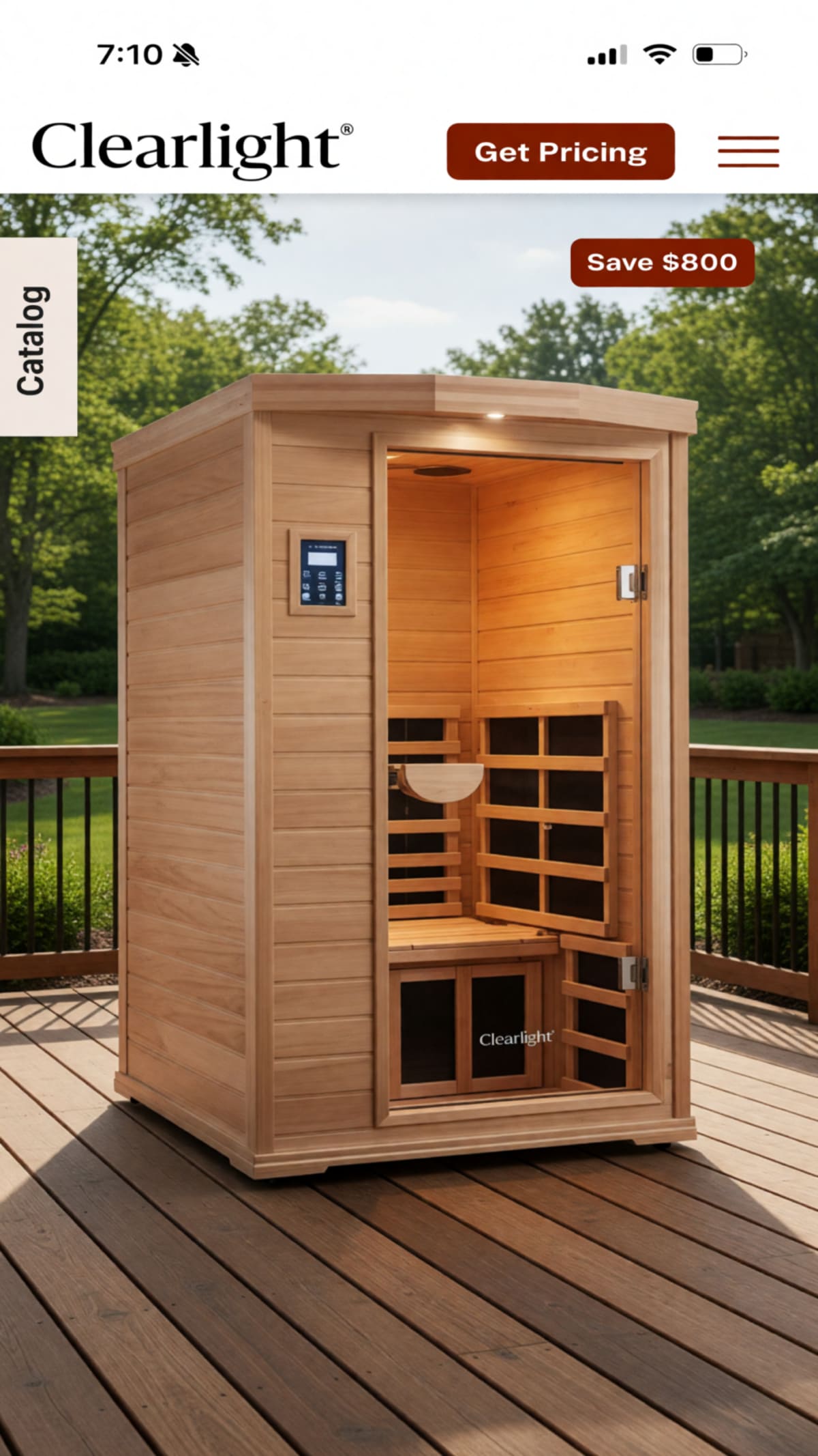 Clearlight (by Jacuzzi) Red Light Infrared Sauna in Like New Condition