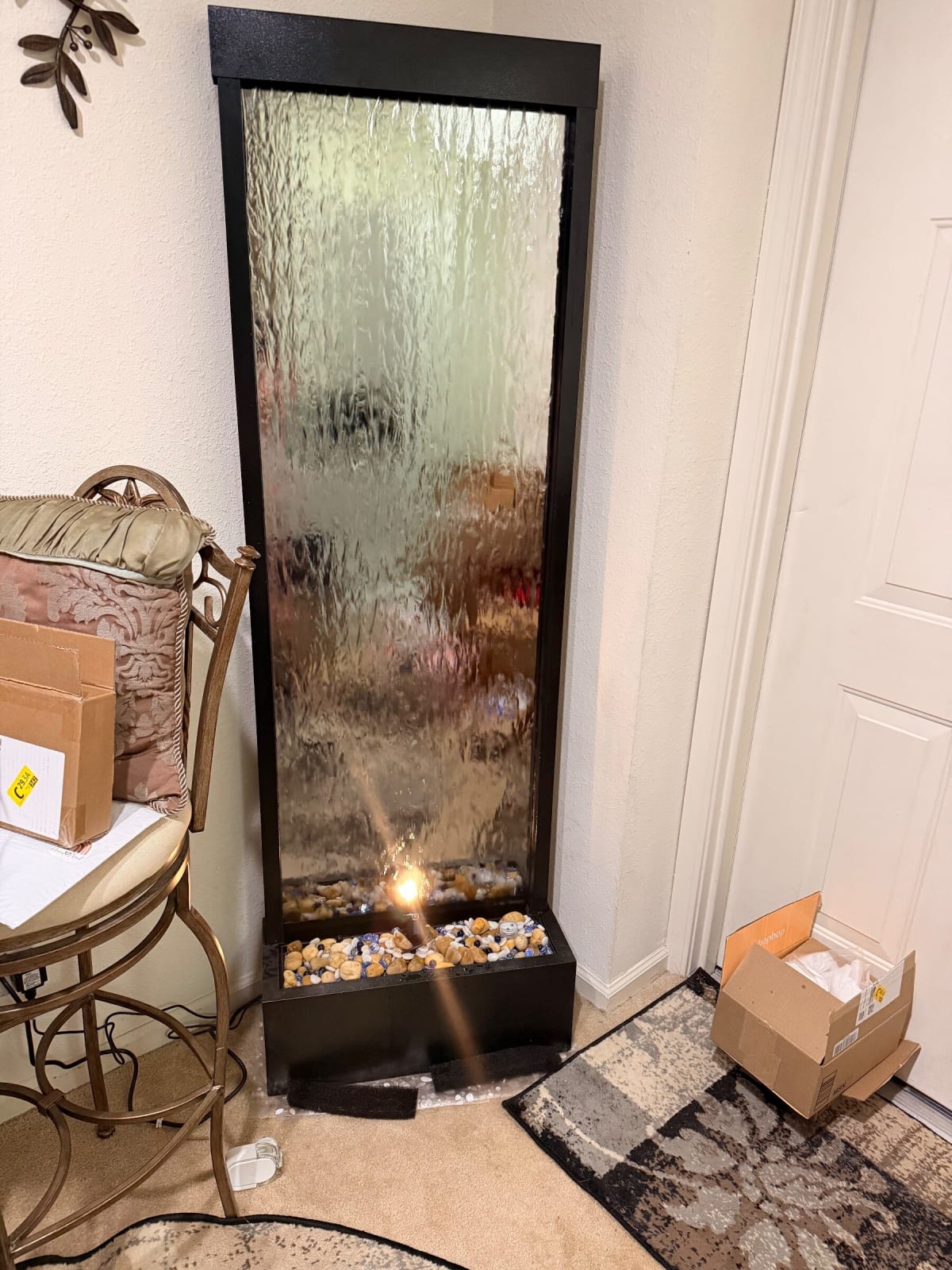 Alpine 72″ Mirror Waterfall Fountain – Like New with Pump & LED Lights – Coram, NY