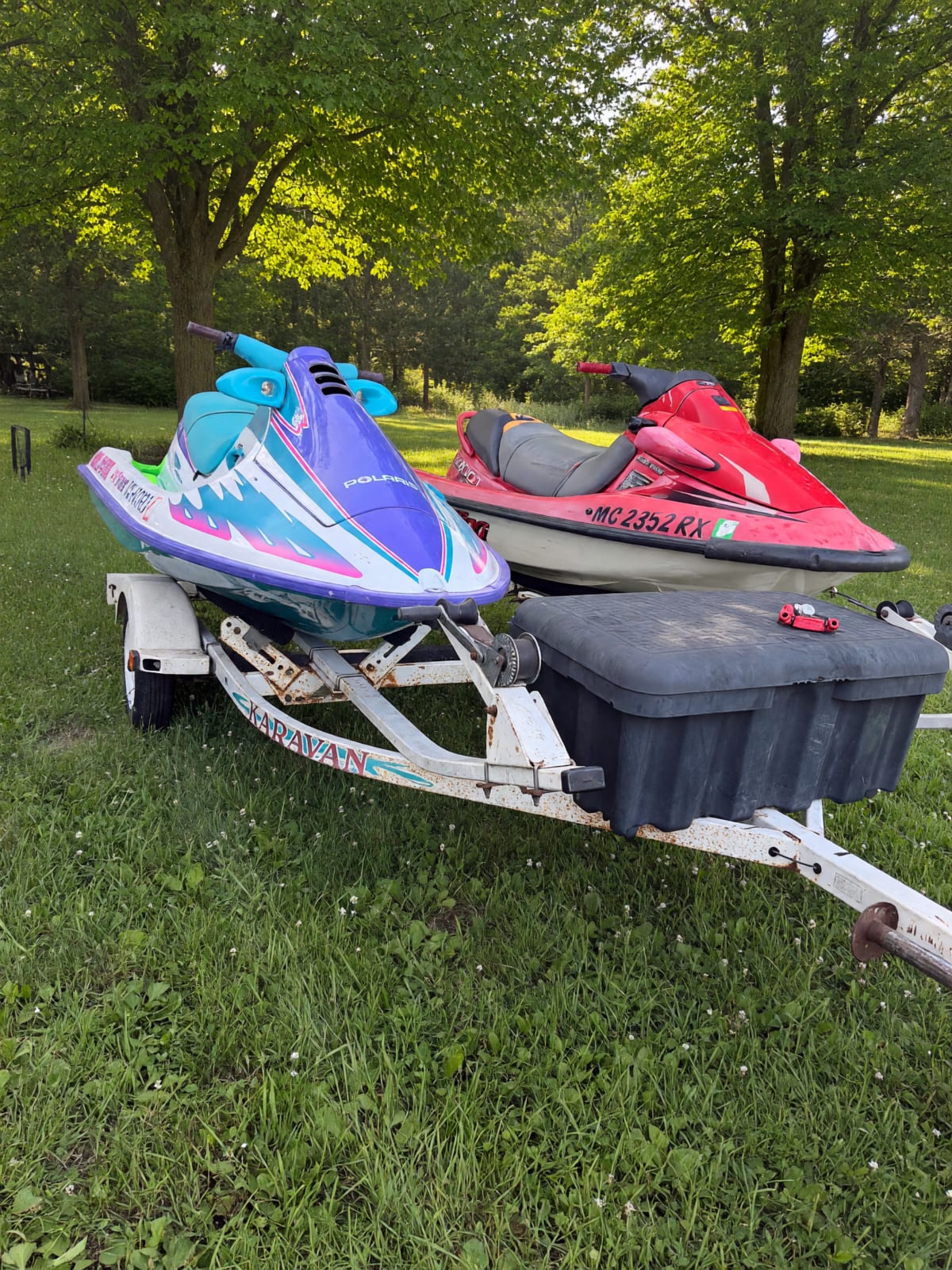 1998 Kawasaki 1100 STX & 1995 Polaris SLT 750 Jet Skis – Good Condition with Trailer – Elkhart, IN