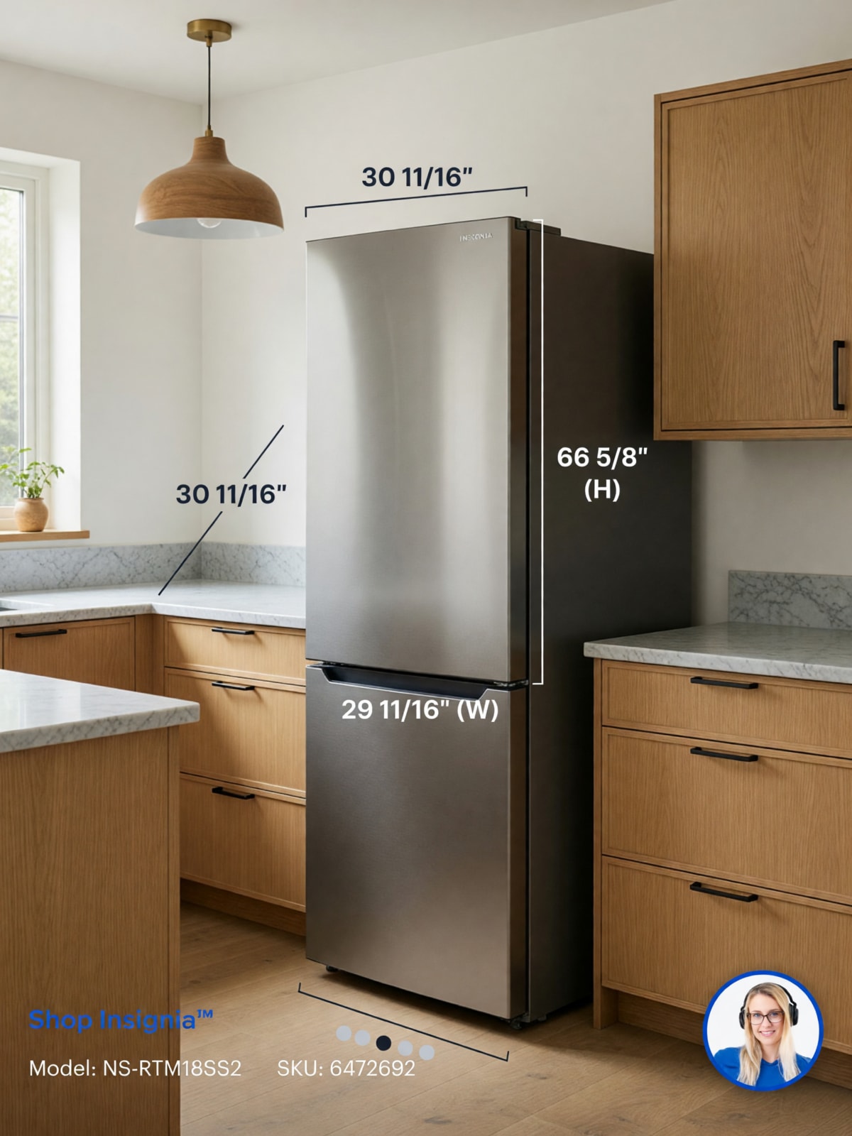 2025 Insignia NS-RTM18SS2 Top Freezer Refrigerator – Like New 18 Cu Ft – Newport Beach, CA