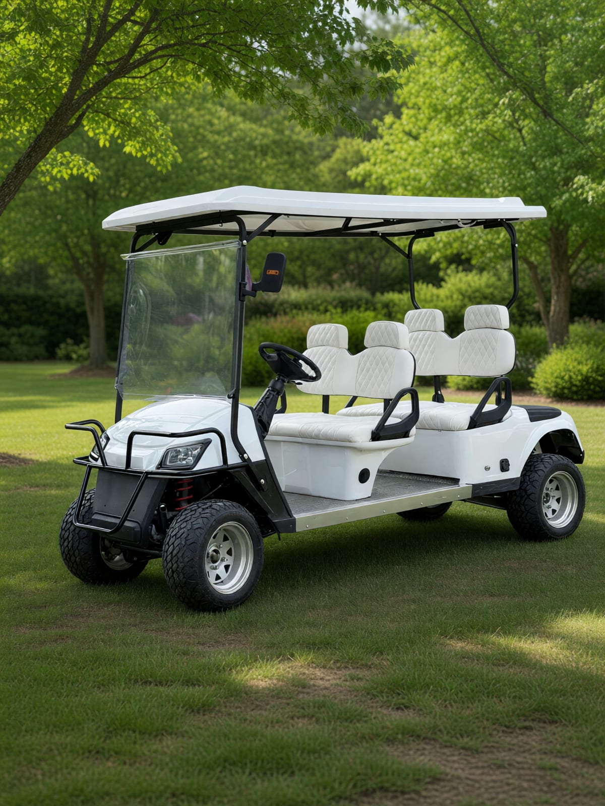 SDLANCH White 6-Passenger Extended Golf Cart with Off-Road Tires in Like New Condition – Bakersfield, CA