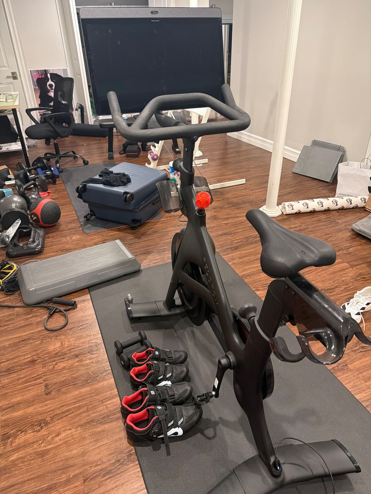 2020 Peloton Bike+ Like New Includes Mat Weights Shoes – Farmington Hills, MI