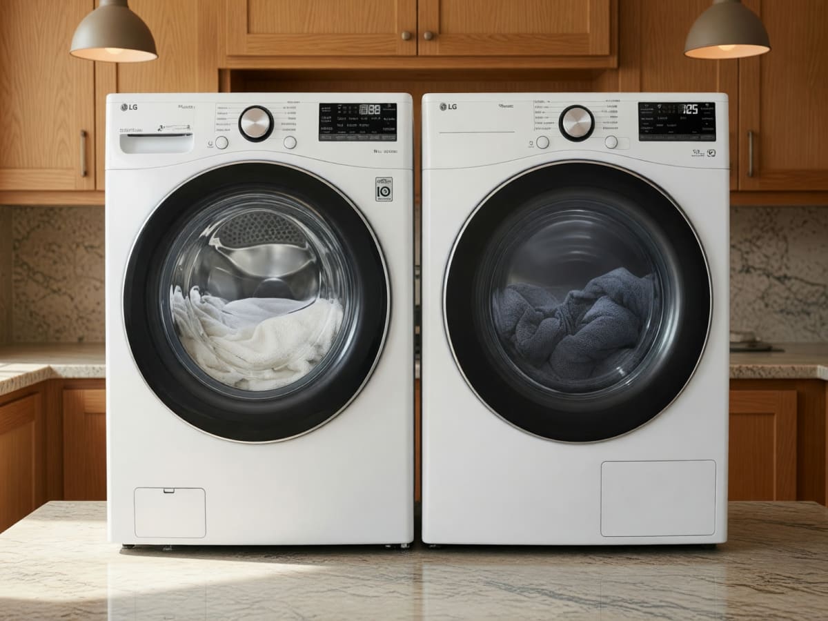 LG WM4000HWA Washer & Dryer Set – Like New, 4.5 & 7.4 Cu Ft Stackable – Austin, TX
