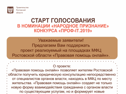 Старт голосования в номинации «Народное признание» конкурса «Проф-IT.2019»