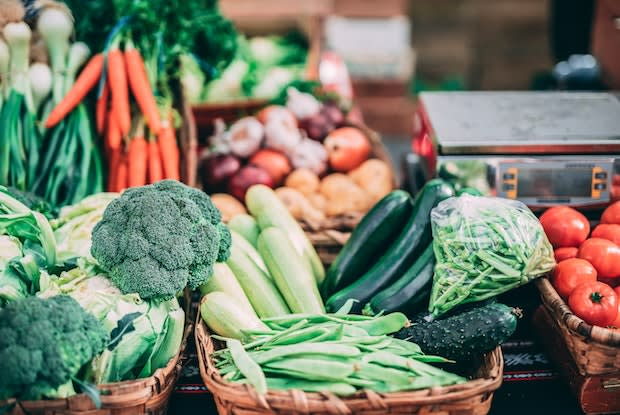 several fibrous vegetables like broccoli and carrots