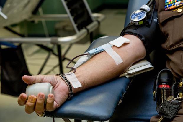 a person getting their blood drawn