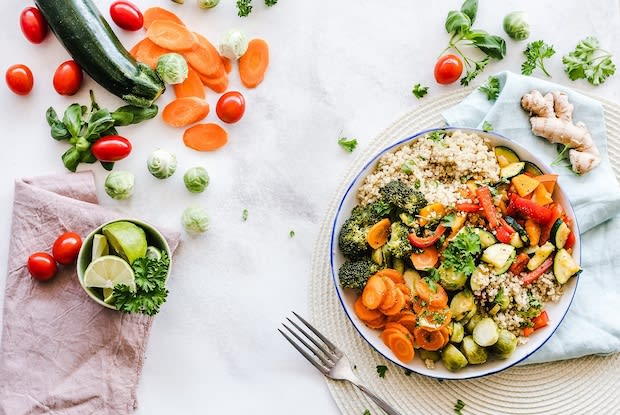 image of healthy meal taken from above