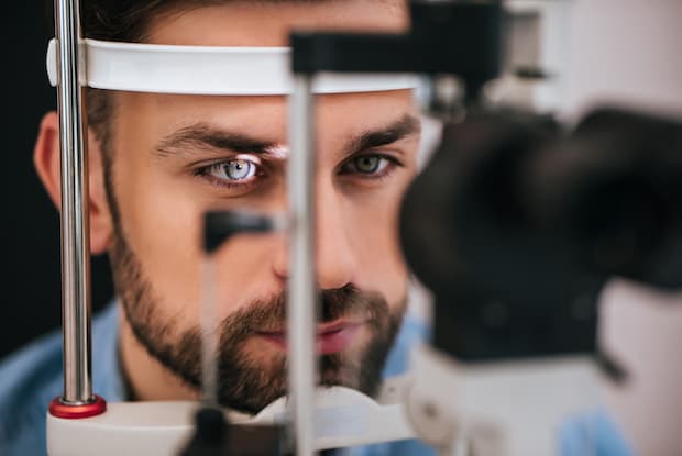 a man getting an eye exam