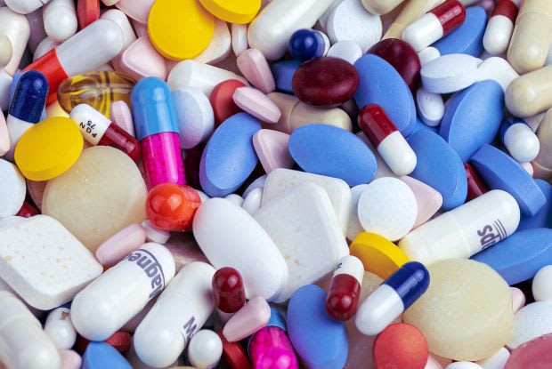 several medications piled up together