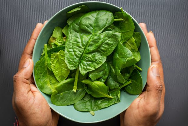 a bowl of spinach