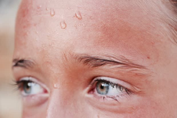 an up-close photo of a person’s eyes