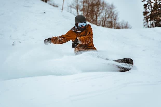 a person snowboarding