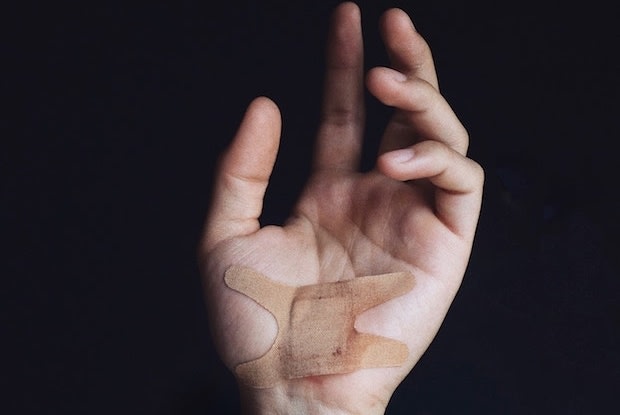 a person with a cut on their palm