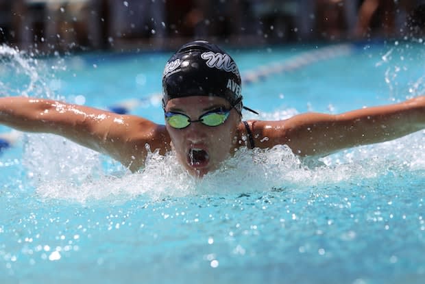 a person swimming