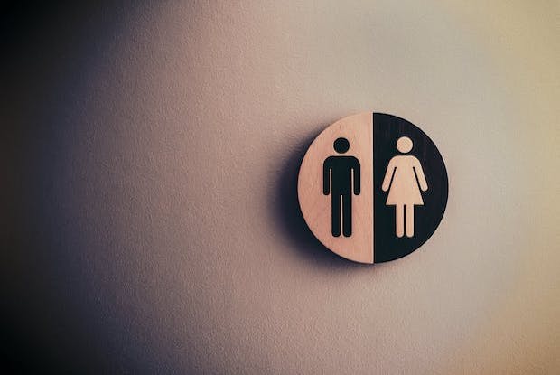 a washroom sign