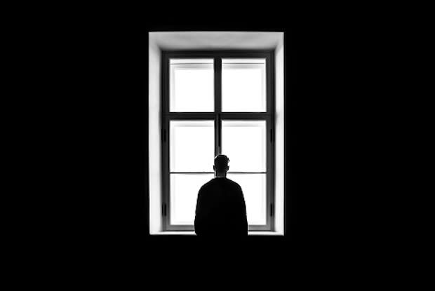 black and white image of depression