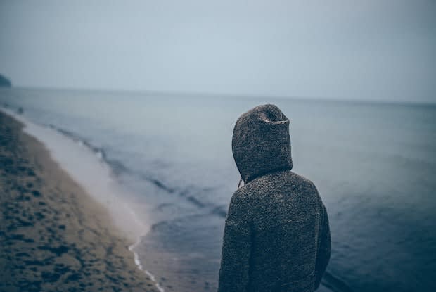 someone looking over the ocean