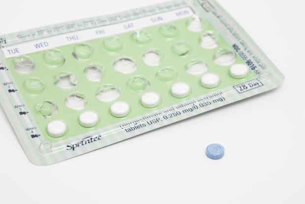 a blister pack of birth control pills