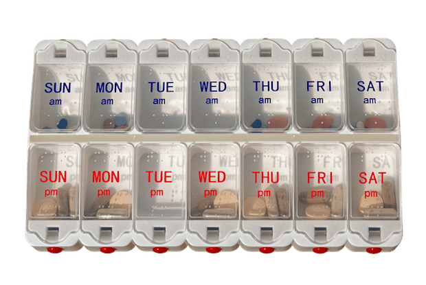 a weekly pill container