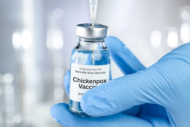 a vial of the chickenpox vaccine