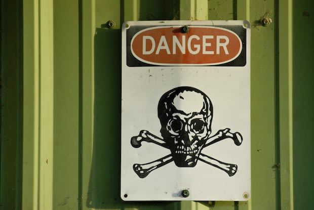 a skull and crossbones danger sign