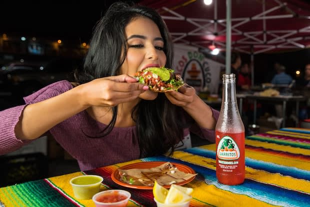 a woman eating