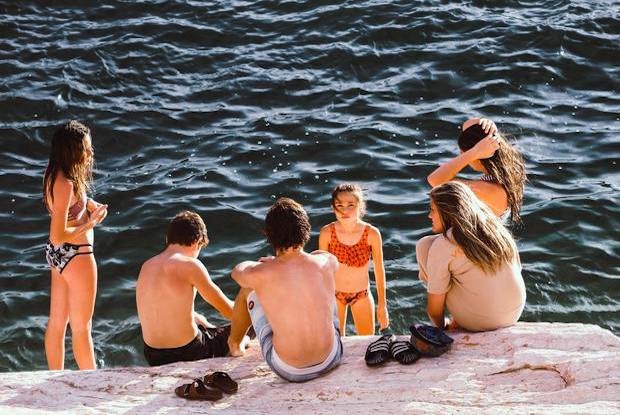 a family at the beach