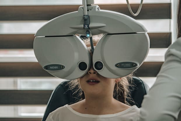 a child getting an eye test