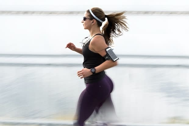 a woman going for a run