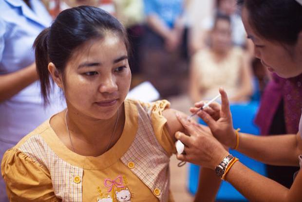 receiving vaccine