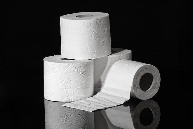 three rolls of toilet paper