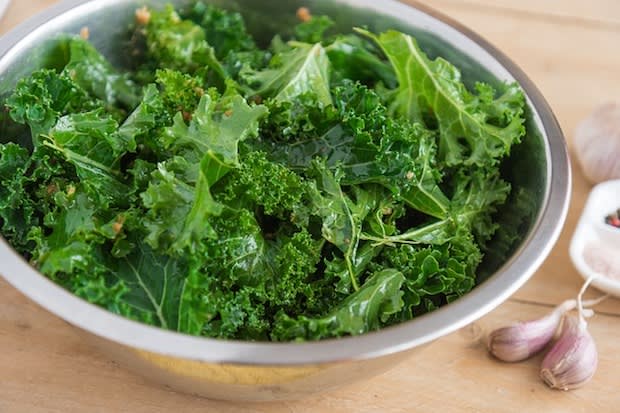 a bowl of kale