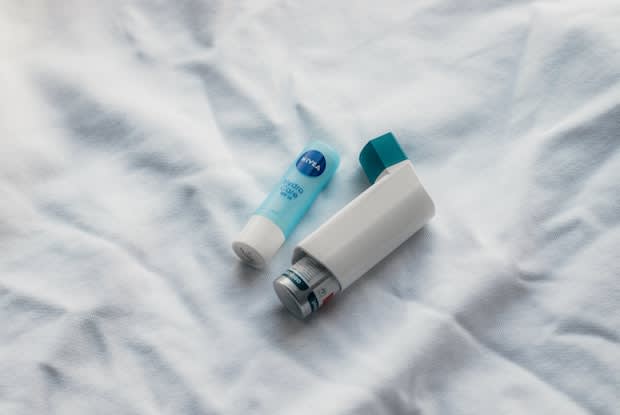 an inhaler and lip balm