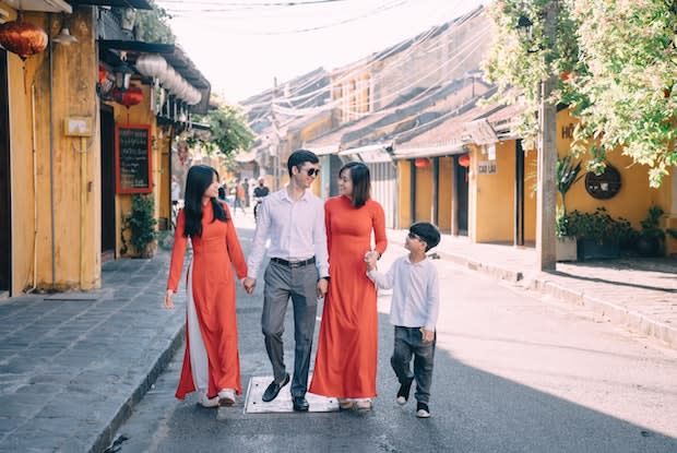 a family walking together