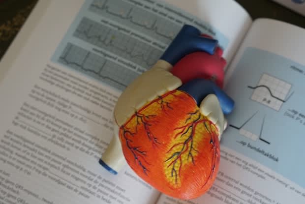 a heart on a textbook