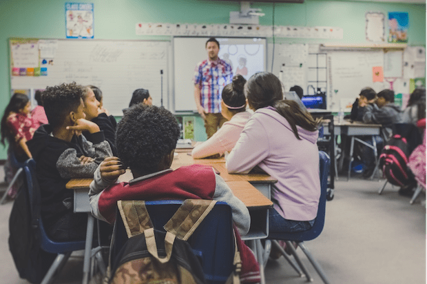 a classroom full of early teens