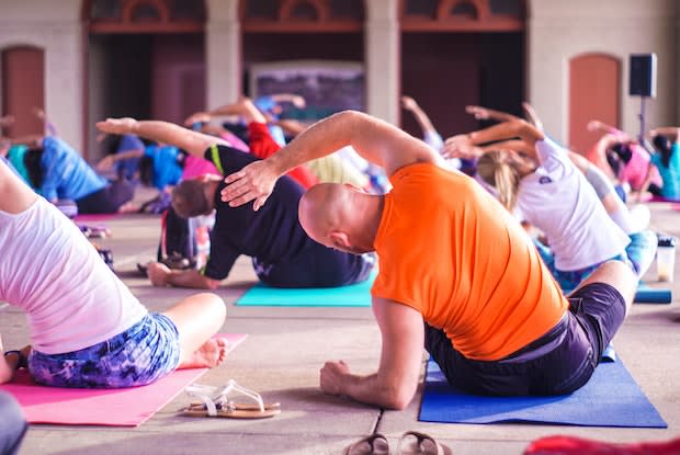 people doing yoga