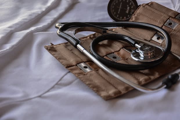 a blood pressure cuff and stethoscope