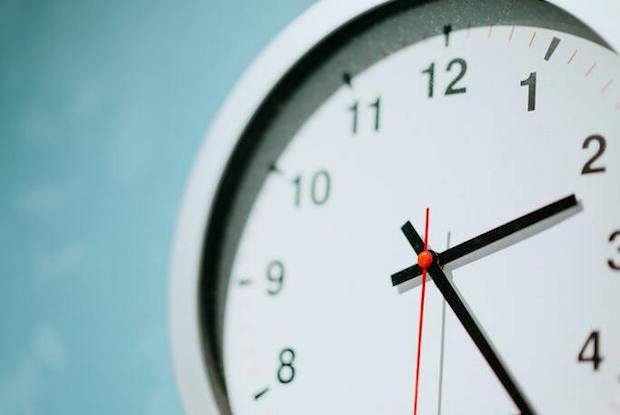 Close up photograph of a clock