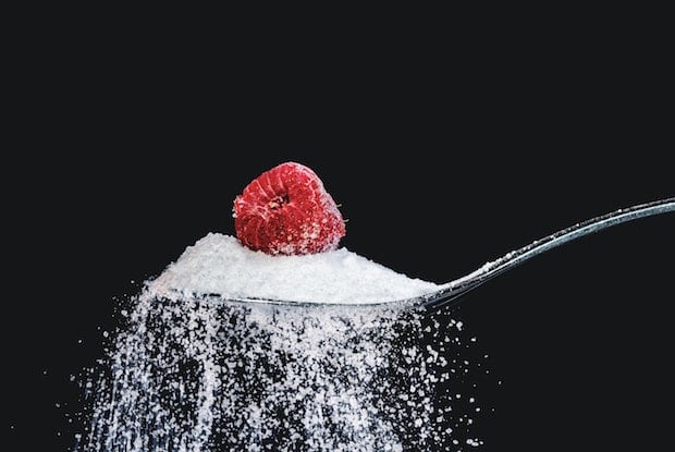 sugar on a spoon