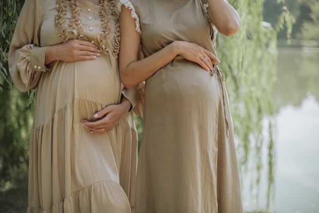 two pregnant women